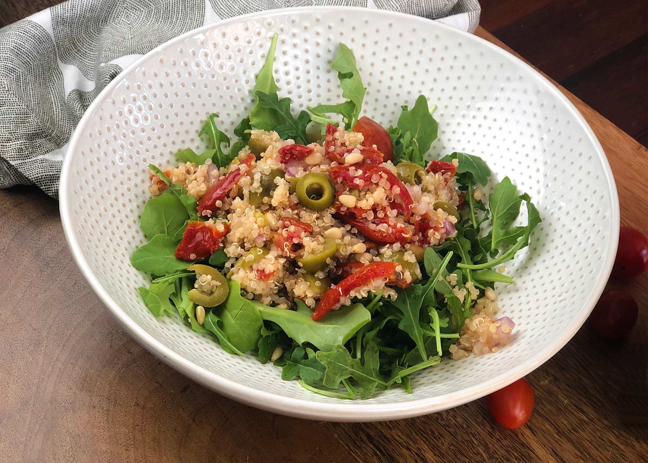 Tomato Olive Quinoa Salad