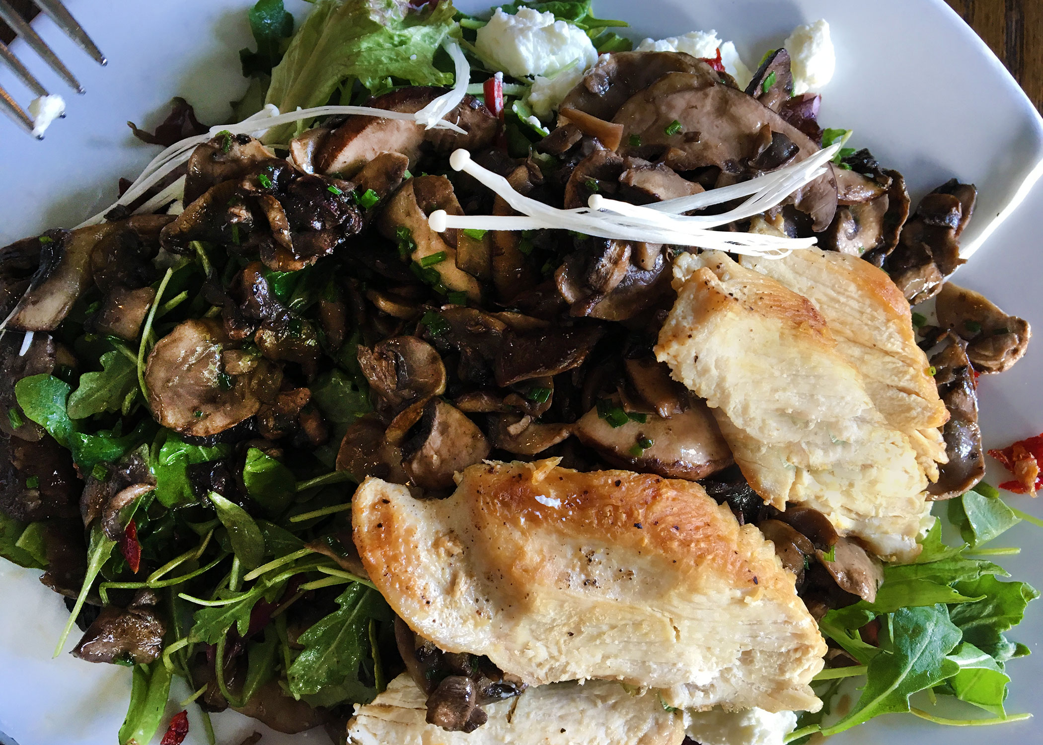 Mushroom, Turkey and Greens Salad