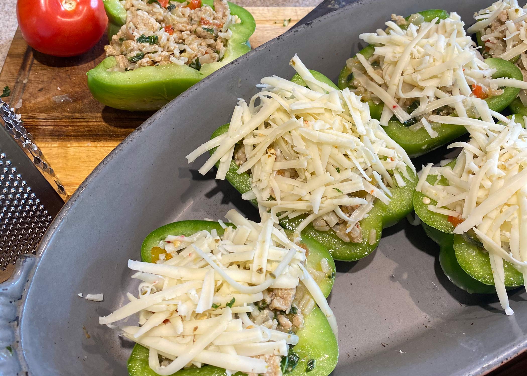 Green Turkey Chili Stuffed Peppers